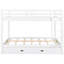 Lit superposé grand lit en bois blanc, avec lit gigogne simple TG, lit en pin de haute qualité, petit lit peu encombrant