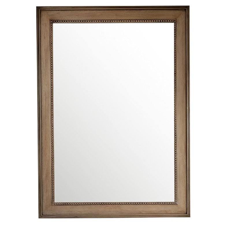 Bristol Solid Wood Beveled Wall Mirror, Whitewashed Walnut, 40" H x 29" W