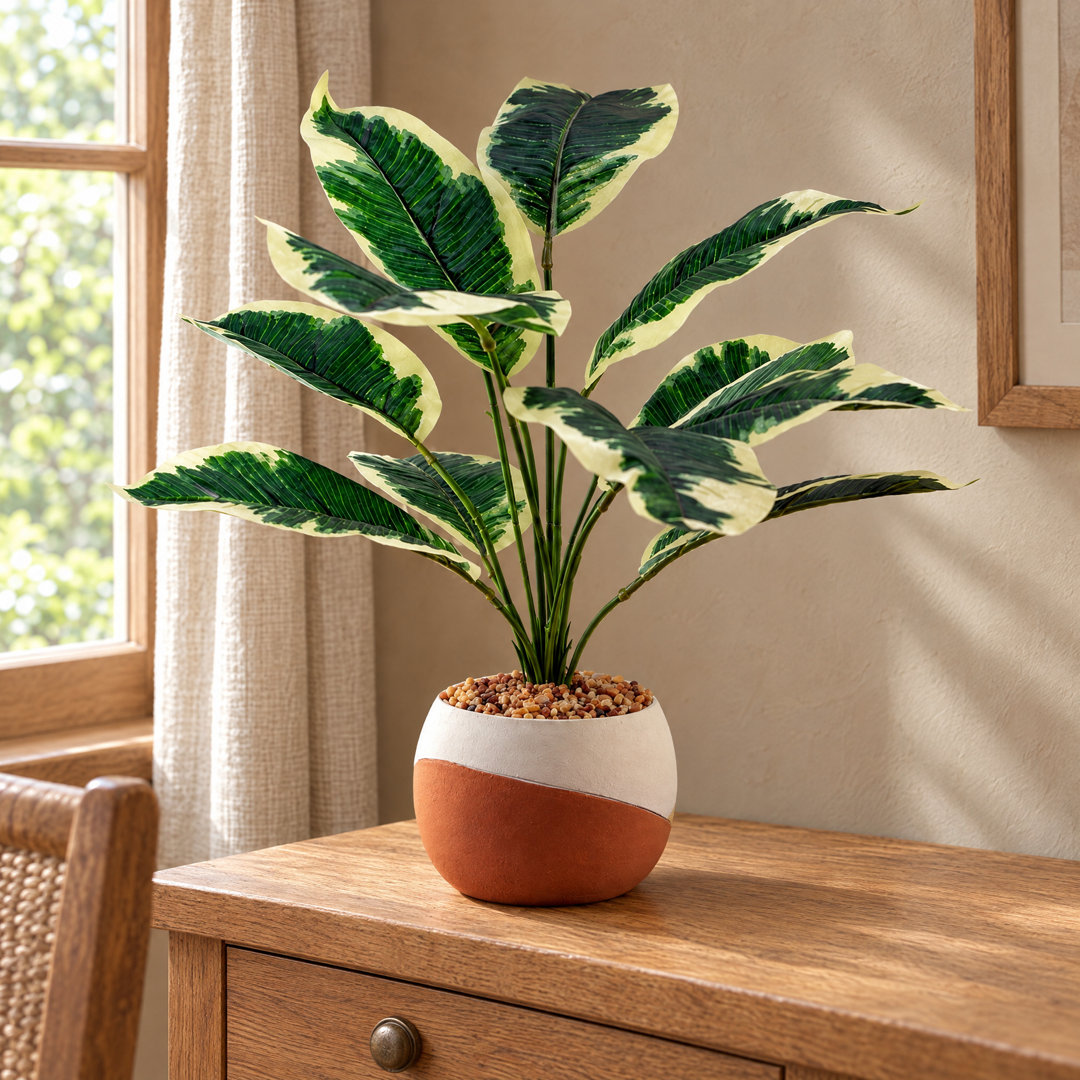 Leaf Artificial Pothos Plant Variegated Shrub Planter - 40Cm Pothos Variegated Plant Planter - Image 3