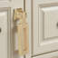 Rectangular Ring Pull Handles For Drawers And Cabinets, Brushed Brass Finish Zinc Alloy Hardware, Modern Hanging Design Furniture Pulls For Dresser Closet And Storage Box