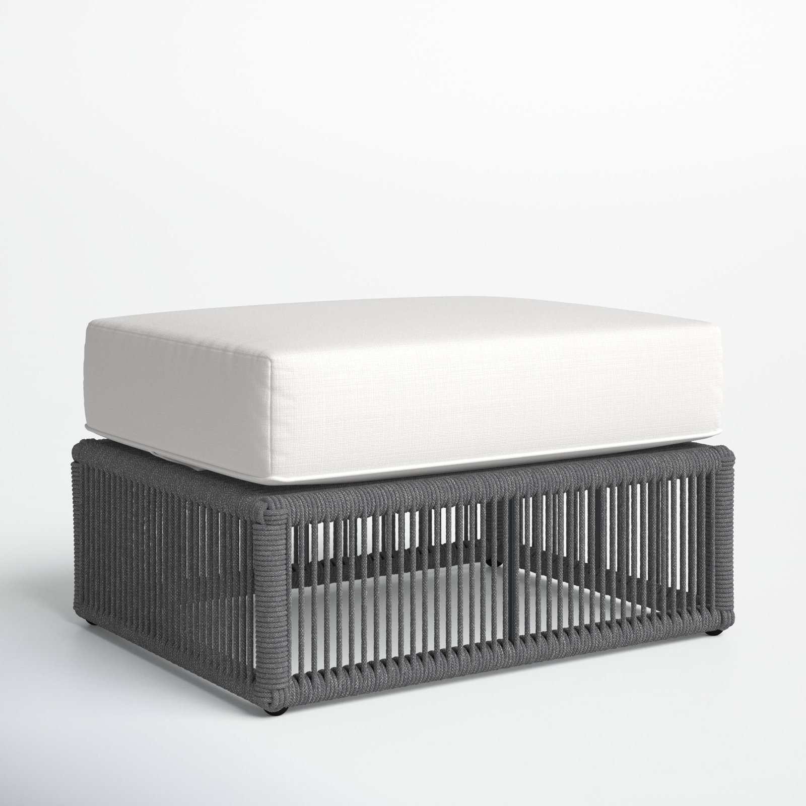 Outdoor Ottoman with Cushion, Echo Ash Sunbrella®