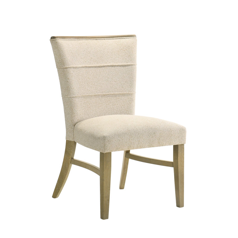 Chaise d'appoint de salle à manger 26 x 23 x 37 en chenille et bois beige - ensemble de 2 - chaise d'appoint - beige - assise et dossier rembourrés
