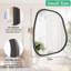 Miroir mural noir asymétrique irrégulier ovale à cadre en bois moderne en forme de meuble-lavabo mural pour salle de bain