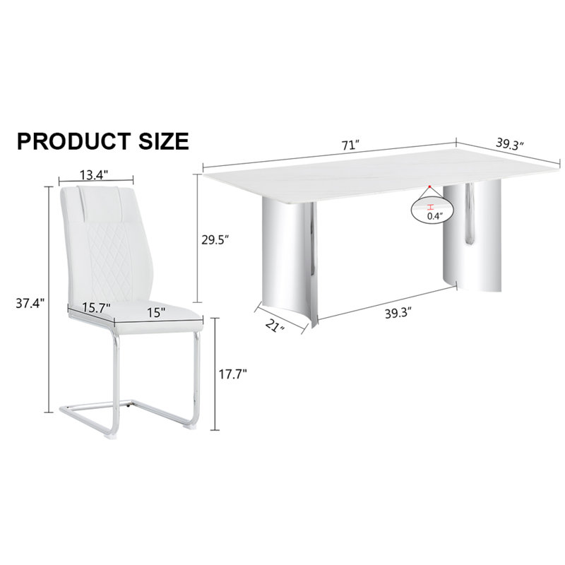 Naydenka 8 - Person Double Pedestal Base Dining Set