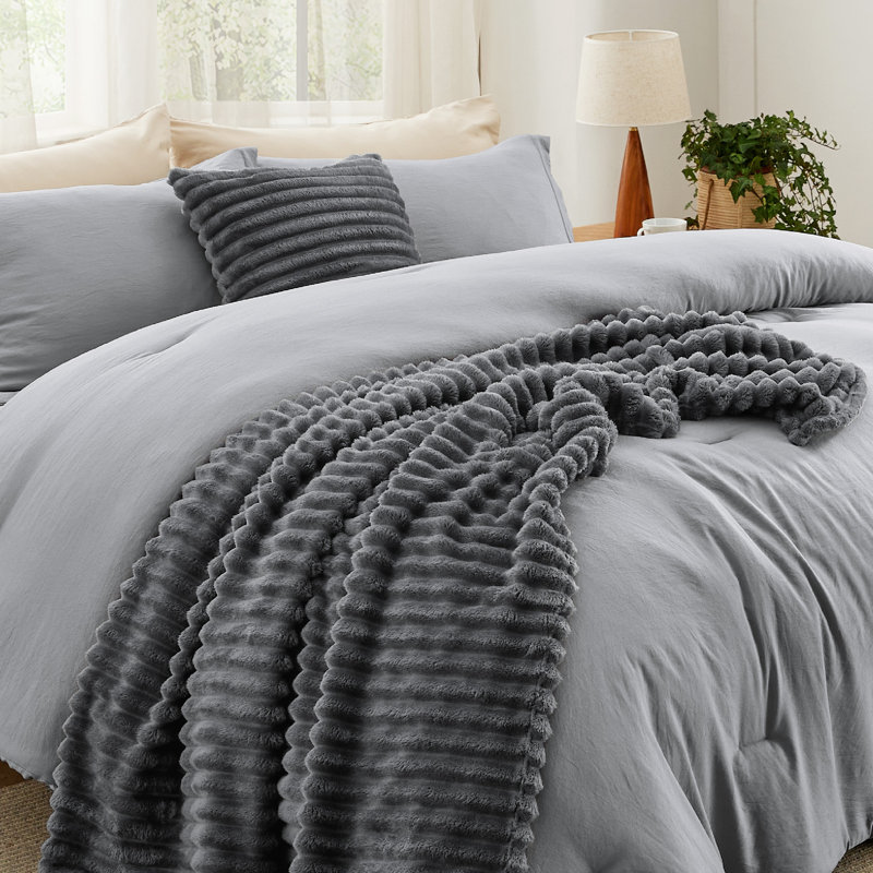 Bedsure All Season Boho Comforter Set With Throw Blanket And Decorative Pillow, Full Comforter + 4 Additional Pieces