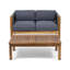 4 Piece Patio Furniture Set with soft cushion and wooden coffee table