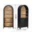 Armoire de 61 po de hauteur, bibliothèque avec rangement, bibliothèque Mid-Century moderne à 5 niveaux avec porte, noir
