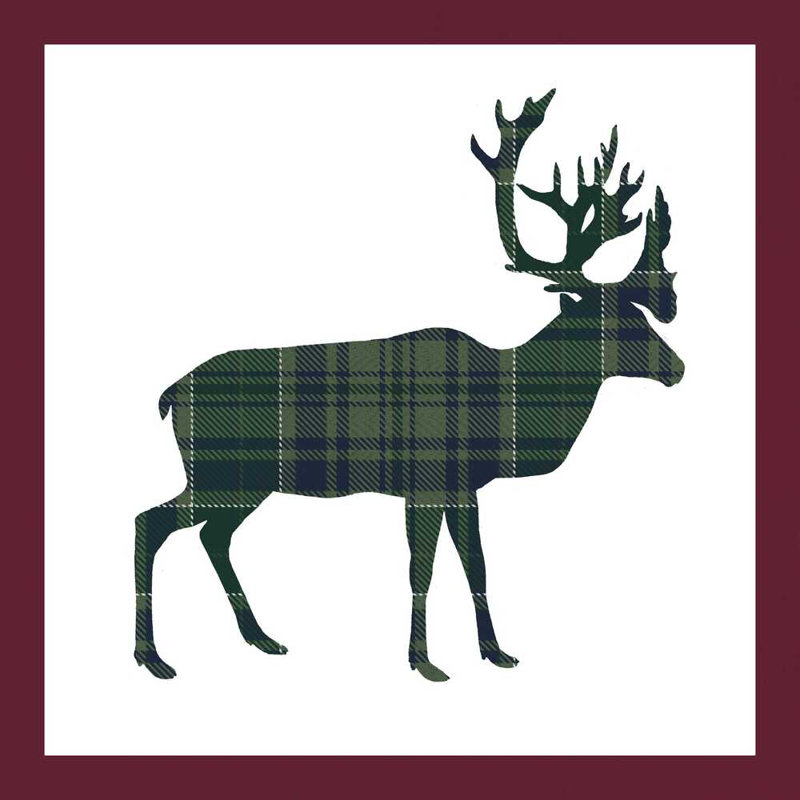 Plaid Lodge I - vert marine, H 20 po x l 20 po x P 1,25 po