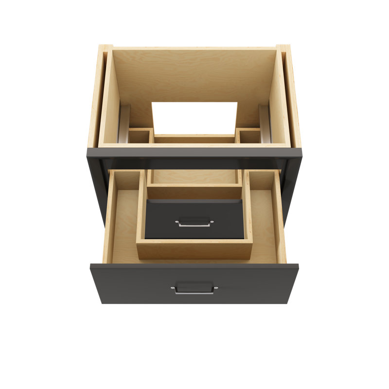 Alexandra Two-Drawer Single Bath Vanity, Off Black, 30", Polished Chrome