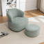 Fauteuil pivotant rembourré en polyester de 33 po de large Armelda-512362524