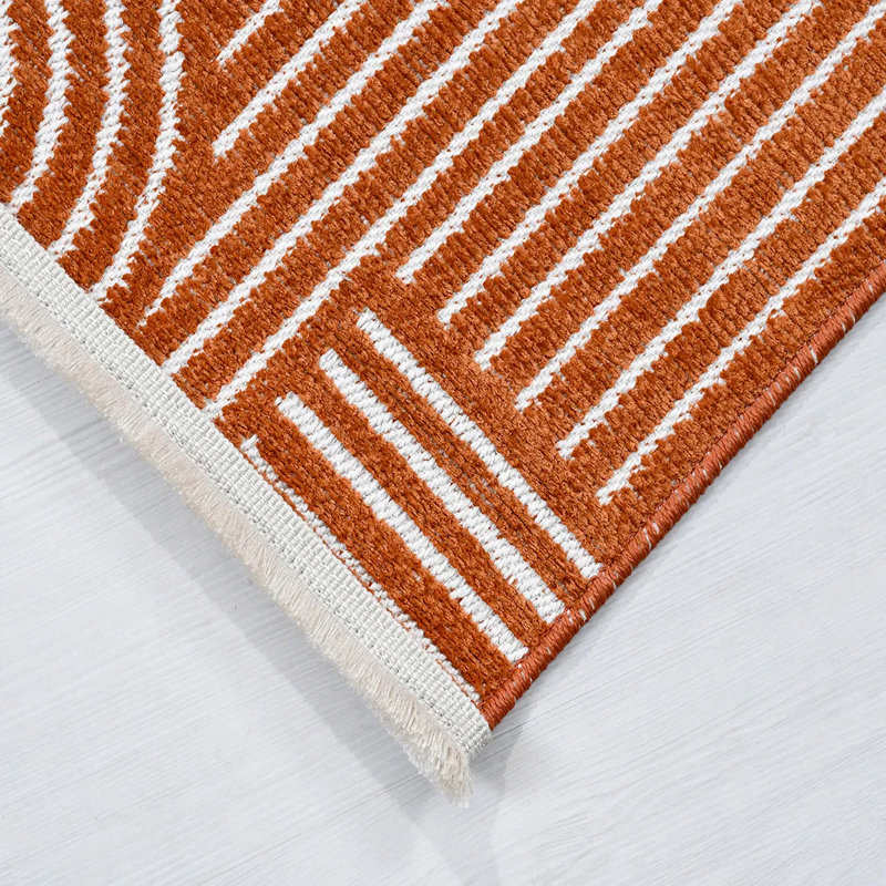 Tapis en polyester blanc Garp facile à nettoyer, 5 pi x 10 po