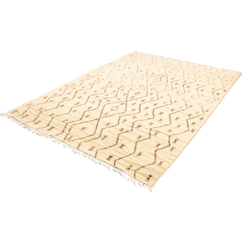 Tapis décoratif en laine noué à la main de conception unique 9 pi 1 po x 12 pi 7 po Audee noué à la main