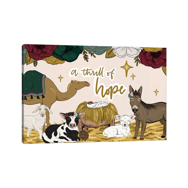 A Thrill Of Hope Manger Friends by Katie Bryant - Wrapped Canvas Gallery-Wrapped Canvas Giclée, 30.48 cm H x 45.72 cm W