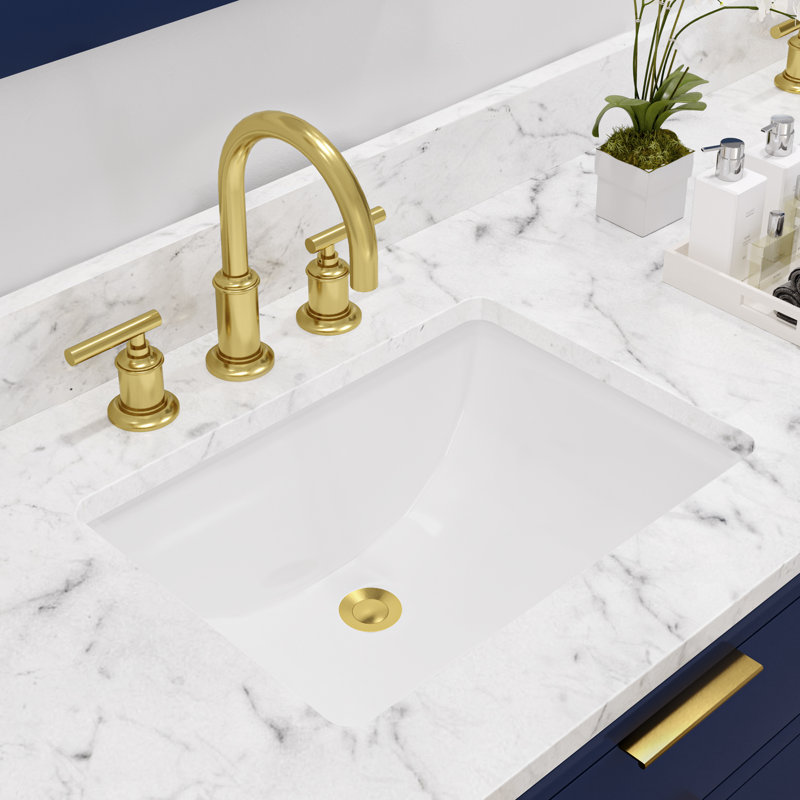 Bristol 72 In. Double Sink Carrara White Marble Countertop Bath Vanity In Monarch Blue With Satin Gold Gooseneck Faucets