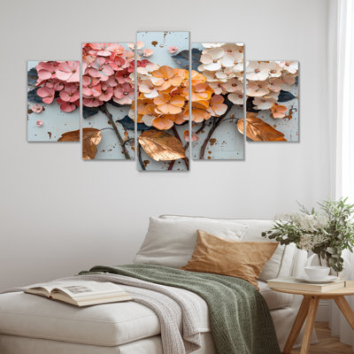 Vibrant jardin d'hortensias I - art mural hortensia - décoration murale traditionnelle