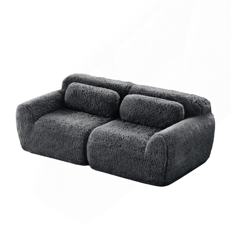 Canapé modulaire 2 places pour canapé modulaire - Tissu moelleux et moelleux, éponge haute densité 32d, fond antidérapant et conception ergonomique, aucun assemblage requis avec les coussins décoratifs, parfait pour les salons