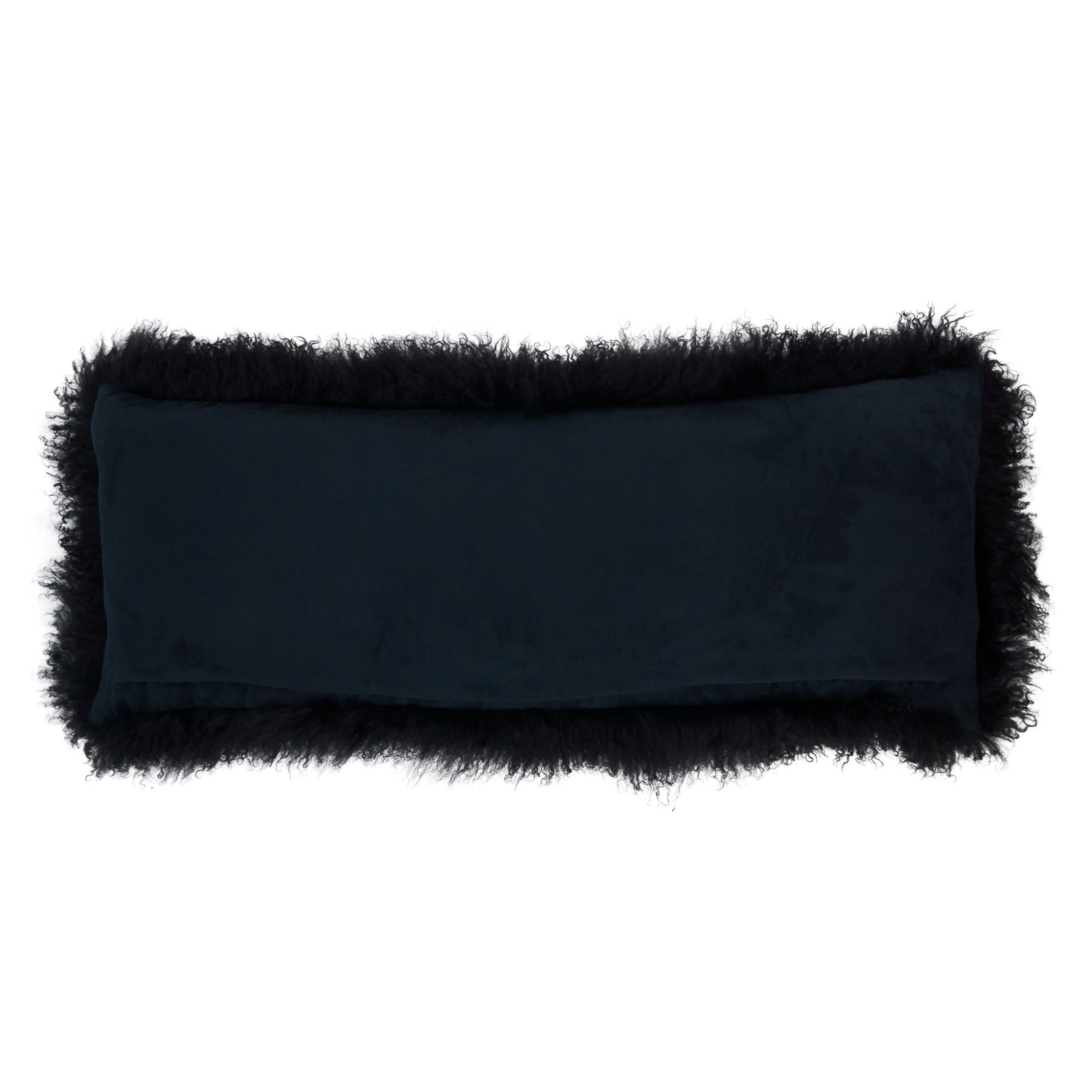 Iyana Wool Lumbar Throw Pillow, Black, 14"H x 36"W