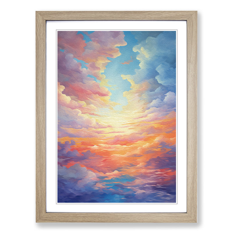 Single Picture Frame Print on Wood, Oak Framed, 34cm H x 25cm W