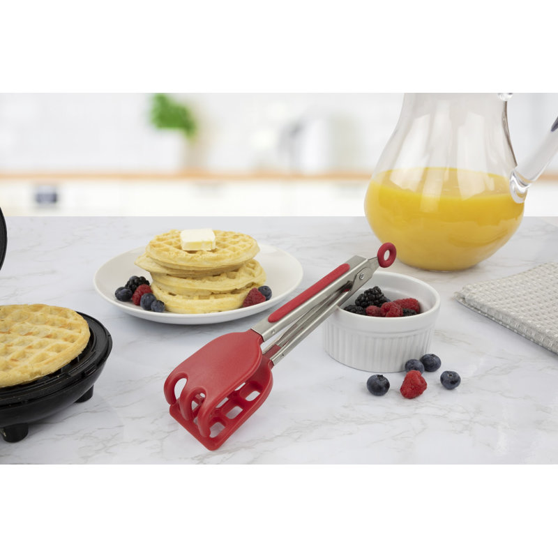 Waffle Tongs, Stainless Steel/Cayenne