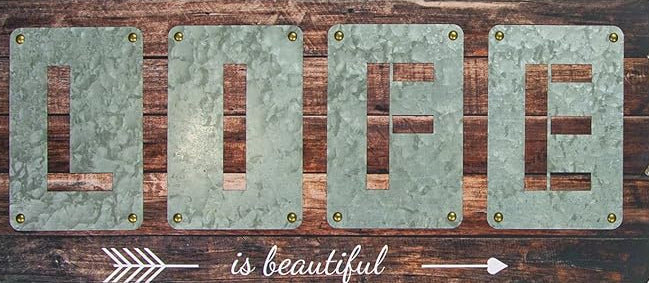  «Life Is Beautiful», ensemble de 2 décorations murales découpées rustiques H 12 po
