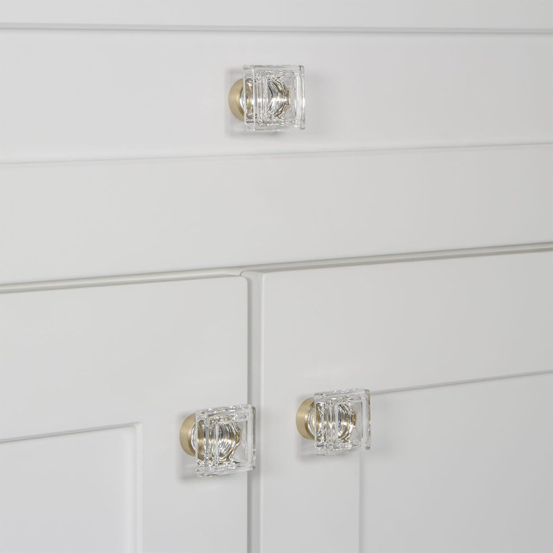 Carré Square Cabinet Knob, Satin Brass
