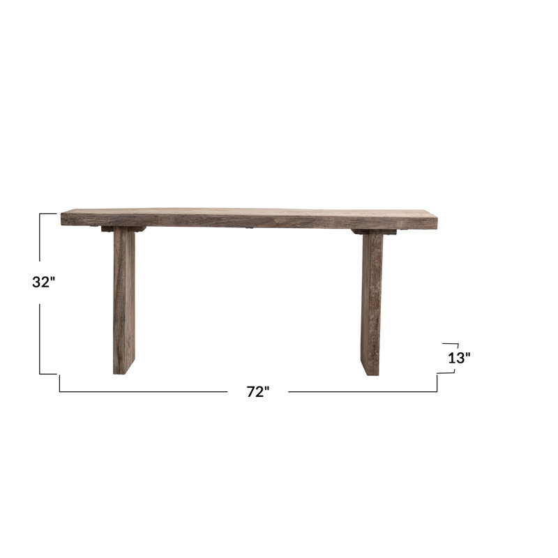 Kashia 72'' Solid Wood Top Console Table