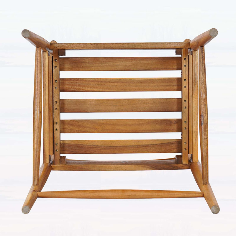 Chaise d'extérieur en bois d'acacia, ensemble de 2, durable et confortable pour le patio et le jardin
