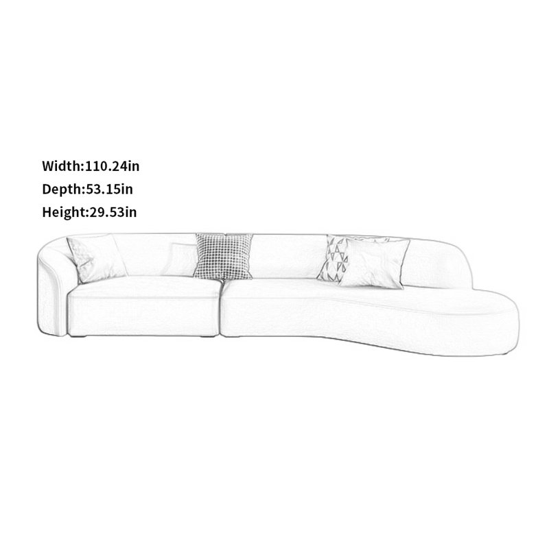 Canapé Creative Leisure, H 29,53 po x l 110,24 po x P 53,15 po, Noir