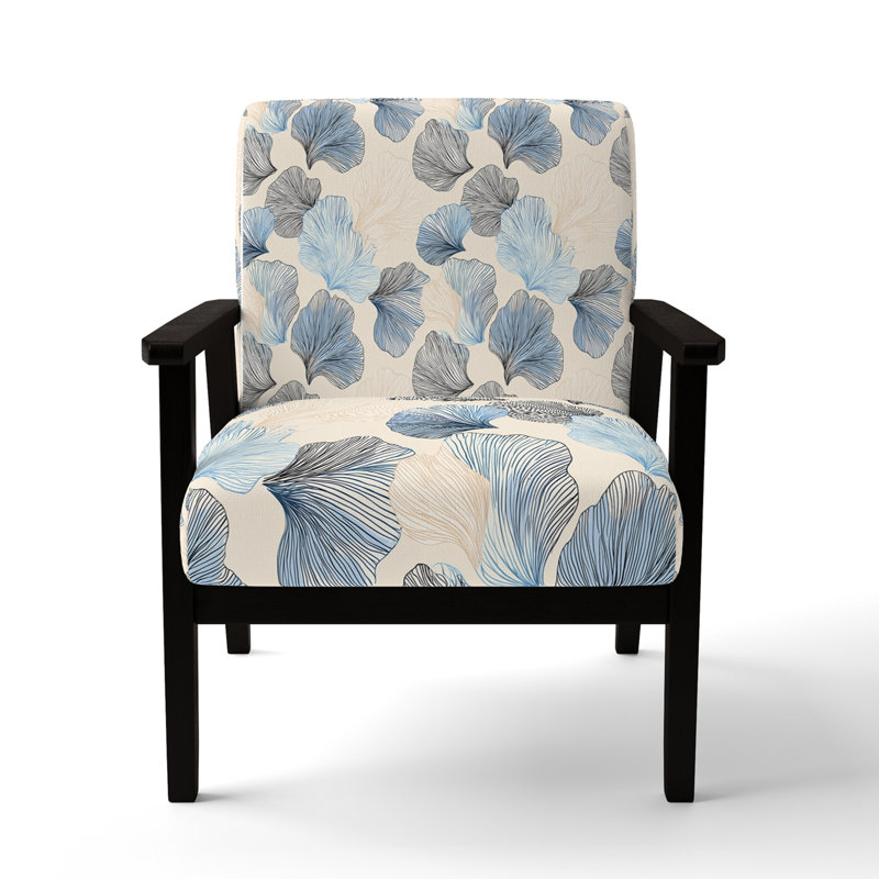 Chaise rembourrée Abstract, Accoudoirs carrés noirs