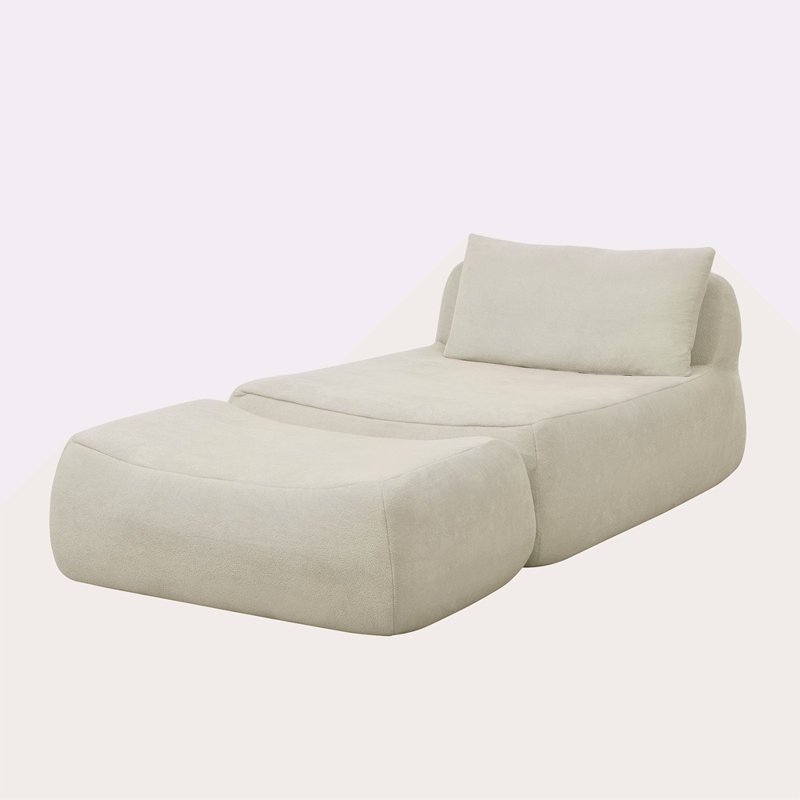 Fauteuil à billes, grand fauteuil à billes, fauteuil à billes avec coussin de taille et repose-pieds pour chambre à coucher