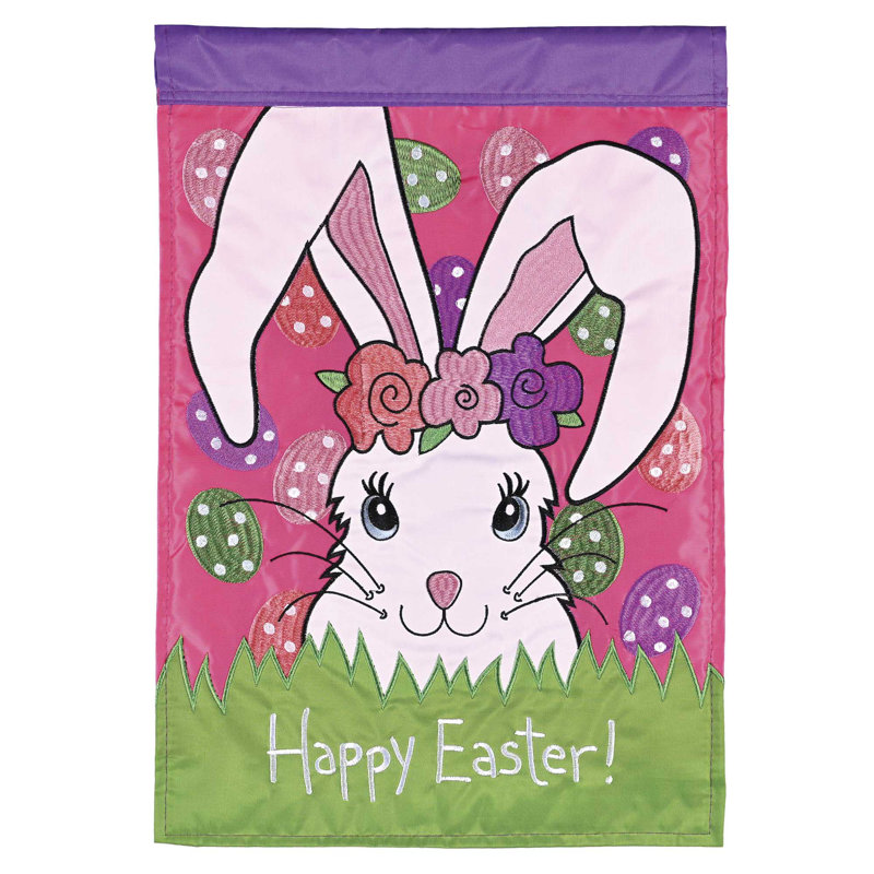 Drapeau lapin Joyeuses Pâques 13 x 18