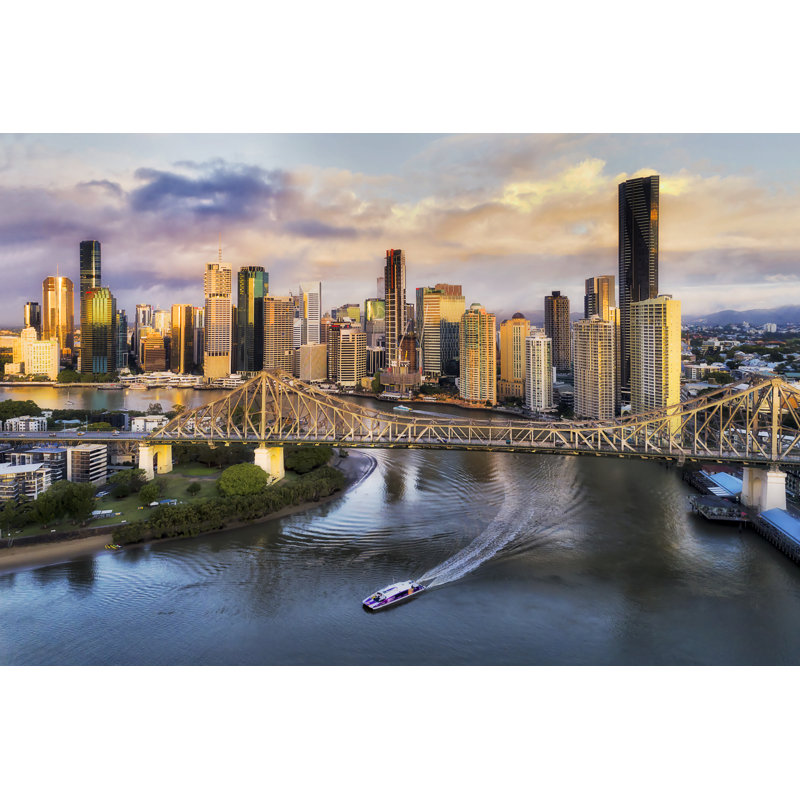 Lindzi Brisbane River sur toile, H 8 po x l 12 po