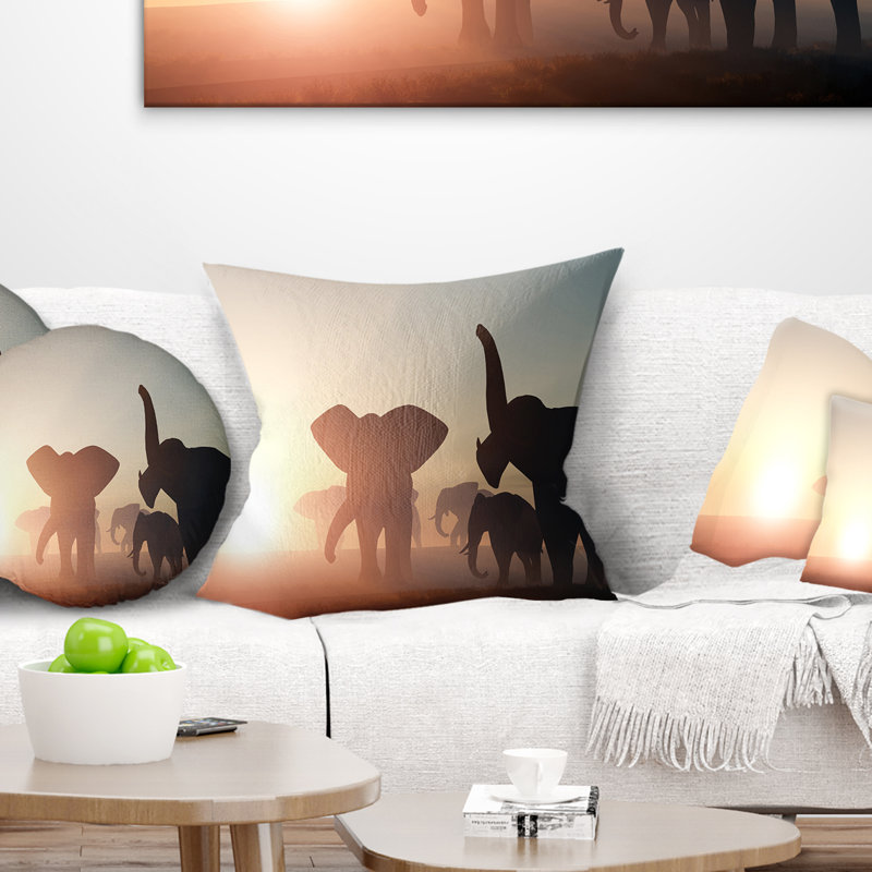 Coussin intérieur du coussin d’éléphants, Coussin décoratif, 16 po x 1 po