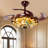 Perrysburg 42" Tiffany Stained Glass Ceiling Fan with LED Lights | Retractable Blades, Remote Control, 3-Color Dimmable Fan Light for Bedroom, Living Room & Dining Room
