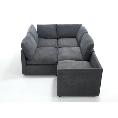 Brinsley 141.5" Linen Modular Sectional Sofa