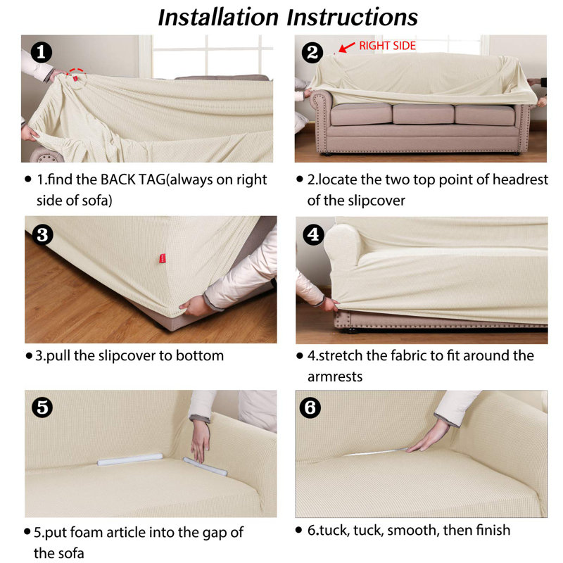 Housse pour causeuse à coussins carrés, Ivoire