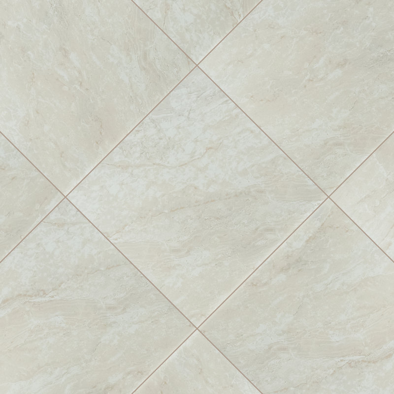 Windsor Cream 24 in. x 24 in. Matte Porcelain Marble Look Floor and Wall Tile, Matte Cream