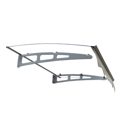 Auvent de porte 47 po x 34 po - Toit en polycarbonate massif avec supports muraux en tôle d'aluminium et béton rouillé Upf80 +
