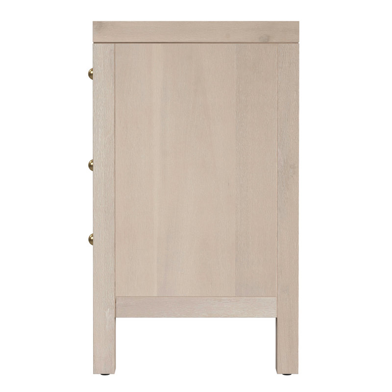 Nora 25 in. W Rectangular Wood 3 Drawer Nightstand, Antique Taupe