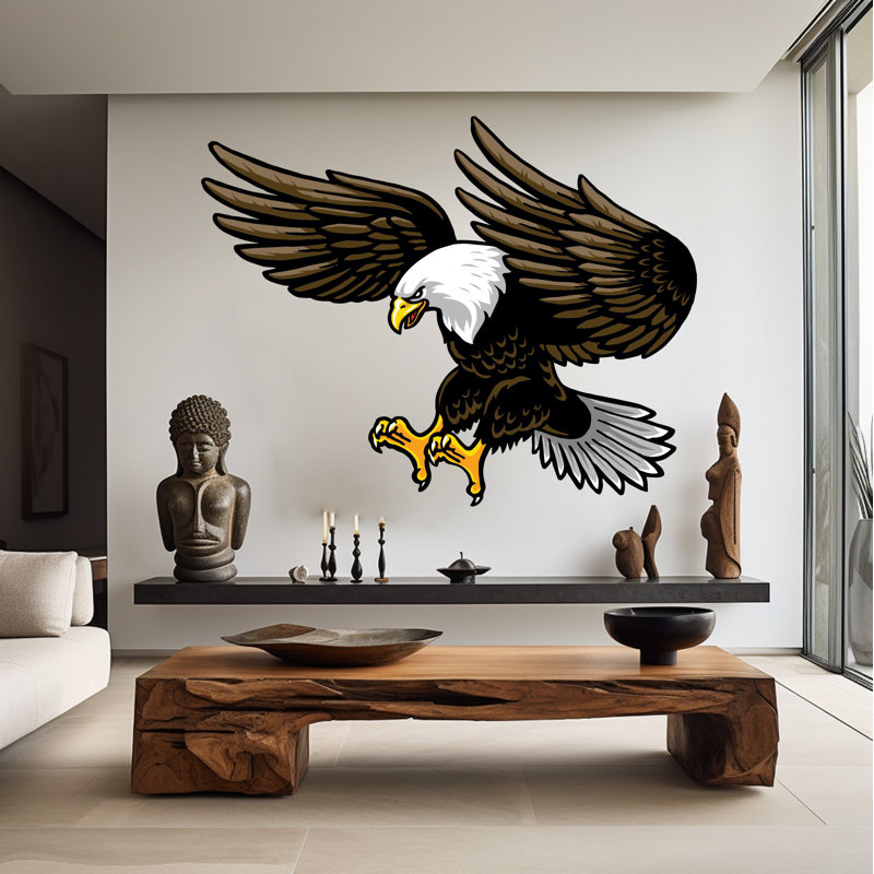 Adhésif décoratif aigle à tête blanche, autocollant patriotique, H 20 po x l 15 po