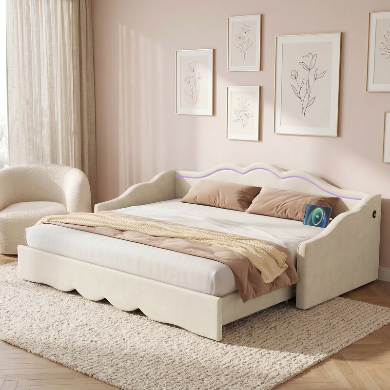 Metal Daybed, Beige