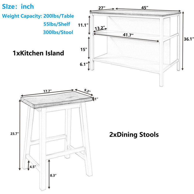 2 - Person Counter Height Dining Set