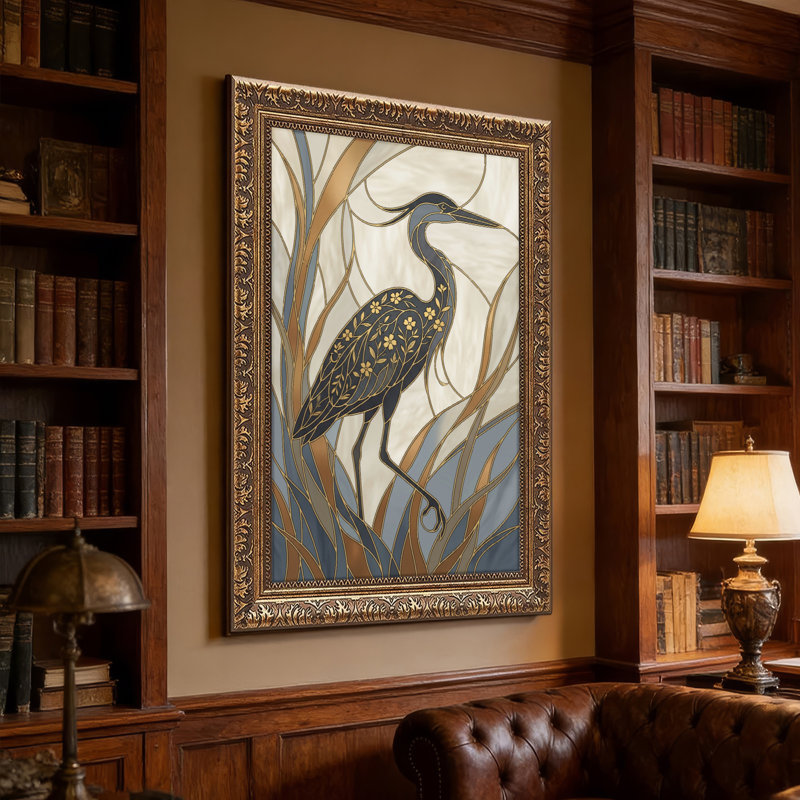 Art mural en toile noyer doré encadré pour salon, chambre à coucher, bureau ou vestibule - décoration murale décorative avec art déco