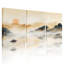 Paysage de montagne et coucher de soleil, reproduction d'art sur toile tendue sur toile Zen (ensemble de 3)-2004184130