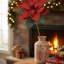Poinsettia scintillant 33,5 po avec feuilles rouge-1508521881-1508521887