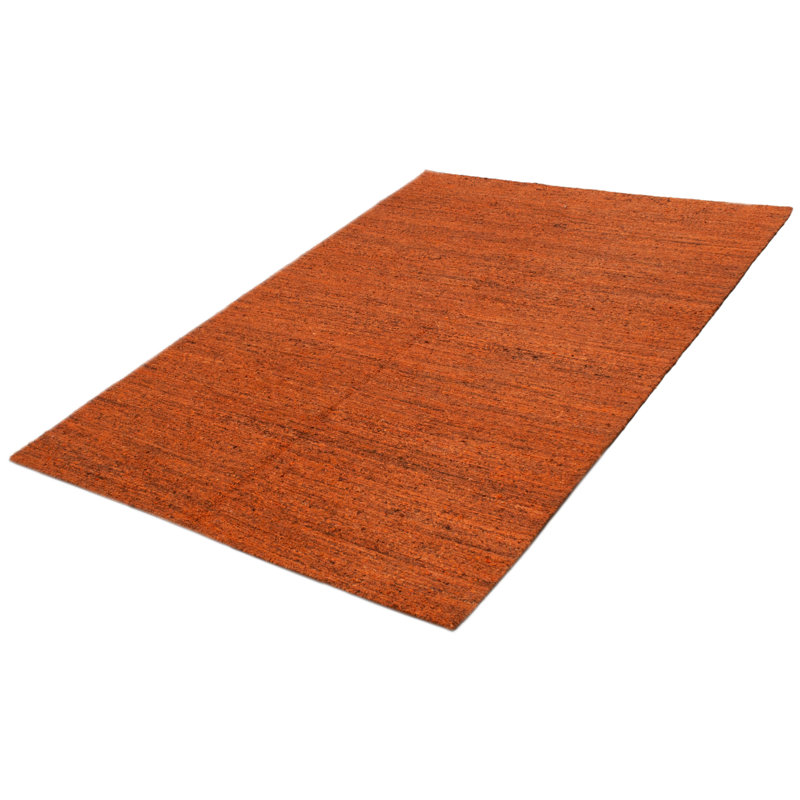 Tapisserie naturelle orange kilim 6 pi 9 po x 9 pi 7 po