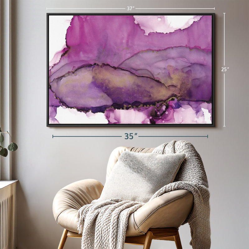 Aquarelle violet, reproduction sur toile, H 25 po x l 37 po