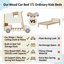 Lit plateforme en forme de voiture en bois massif naturel avec coussin, support de plafond et pied de lit-664705831