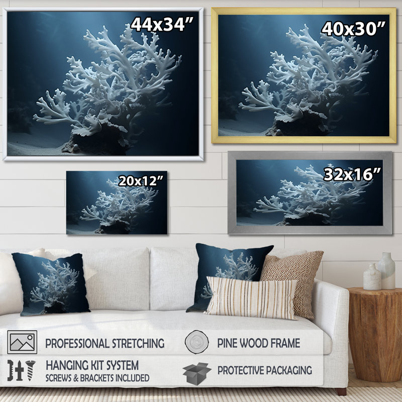 Anémone noire et bleue sur toile, Cadre photo noir, H 30 po x l 40 po x P 1,5 po