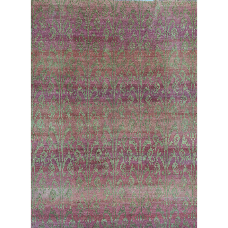 Tapis mauve noué à la main de haute qualité
